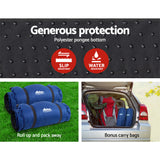 Weisshorn Double Self-Inflating Camping Mattress - 10CM Thick Air Bed Pad in Navy - Close-Up Angle