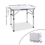 Compact Adjustable Outdoor Folding Table 60cm - Side View