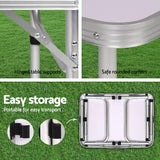 Compact Adjustable Outdoor Folding Table 60cm - Close-Up Angle