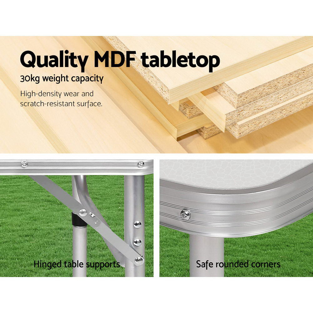 Compact Adjustable Folding Camping Table by Weisshorn