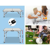 Compact Adjustable Folding Camping Table by Weisshorn - Close-Up Angle