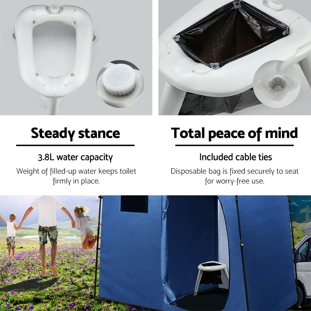 Compact Folding Outdoor Toilet for Camping Adventures
