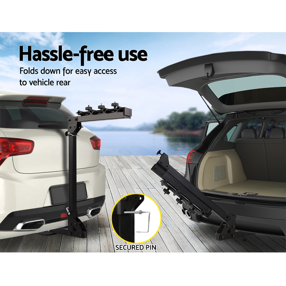 22-Inch Heavy-Duty Foldable 4-Bike Carrier for Car with Safety Lock