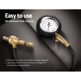 Giantz 2-in-1 Tyre Deflator with Built-in Pressure Gauge - Top-Down View
