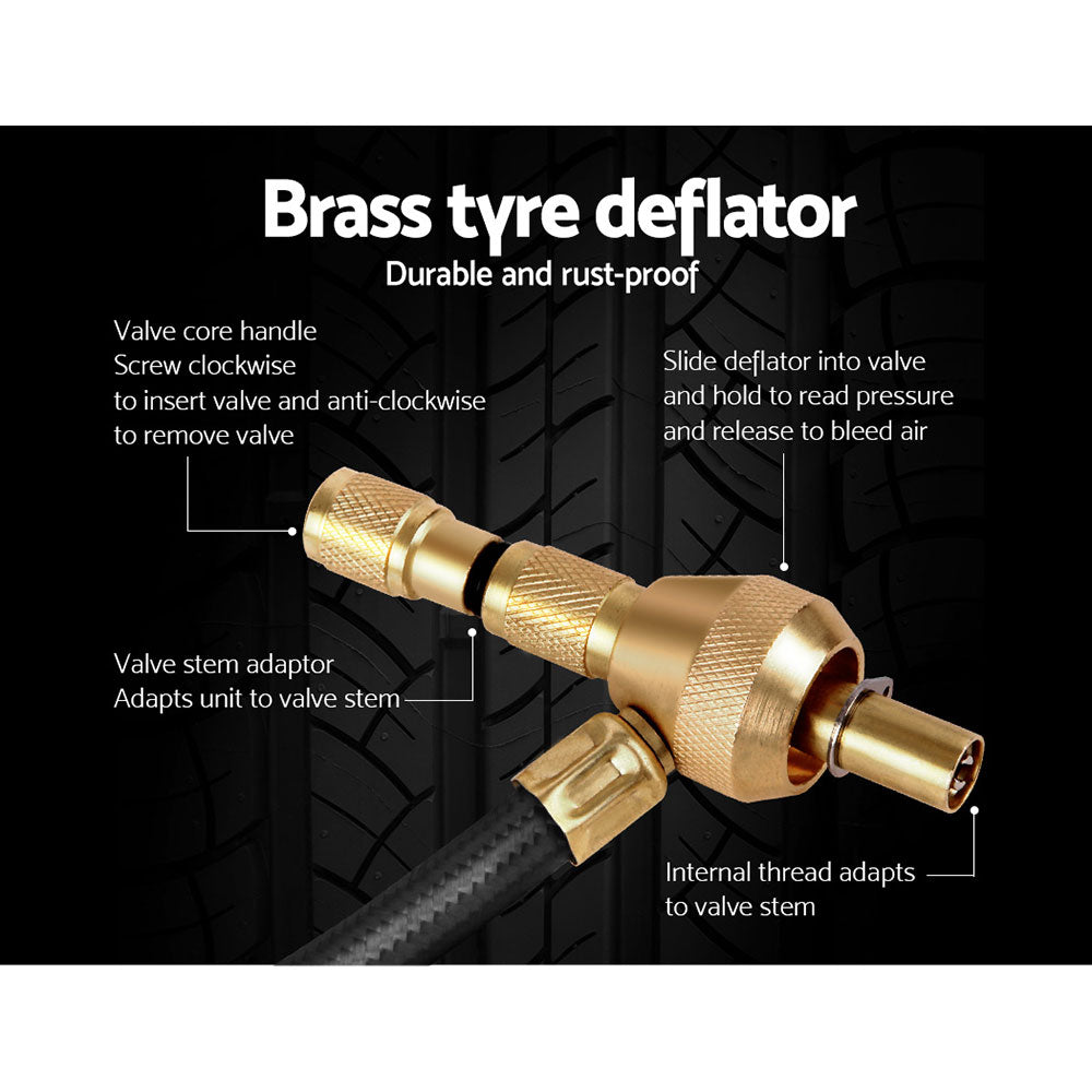 Giantz 2-in-1 Tyre Deflator with Built-in Pressure Gauge