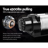 GIANTZ 4500lbs Heavy Duty 12V Wireless Electric Winch with Steel Cable - Side View