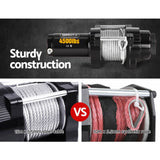 GIANTZ 4500lbs Heavy Duty 12V Wireless Electric Winch with Steel Cable - 45-Degree Angle