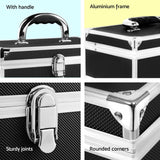 Elegance on the Go: Portable Black Makeup Case with Mirror - 45-Degree Angle