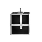 Sleek Black Travel Makeup Organizer Case