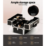 Sleek Black Travel Makeup Organizer Case