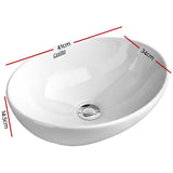 Sleek White Nano Glazed Oval Ceramic Sink Basin - Front View