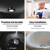 Sleek Matte Black Oval Ceramic Vanity Sink for Above-Counter Installation - Close-Up Angle