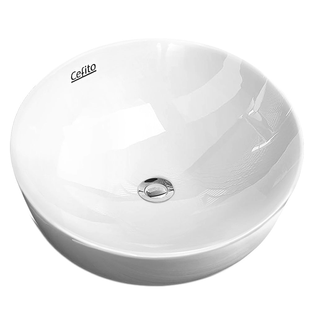 Elegant White Nano Glazed Ceramic Above Counter Sink Basin for Stylish Bathrooms
