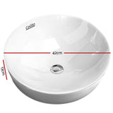 Elegant White Nano Glazed Ceramic Above Counter Sink Basin for Stylish Bathrooms - Side View