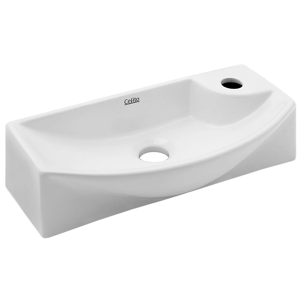 Sleek Space-Saving Nano-Glazed Ceramic Wash Basin 46cm x 15cm