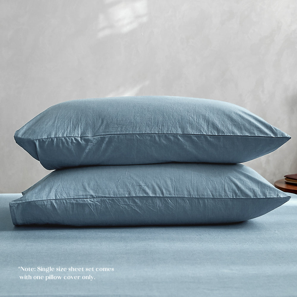Luxurious Blue Cotton Quilt Set for Double Beds by Cosy Club