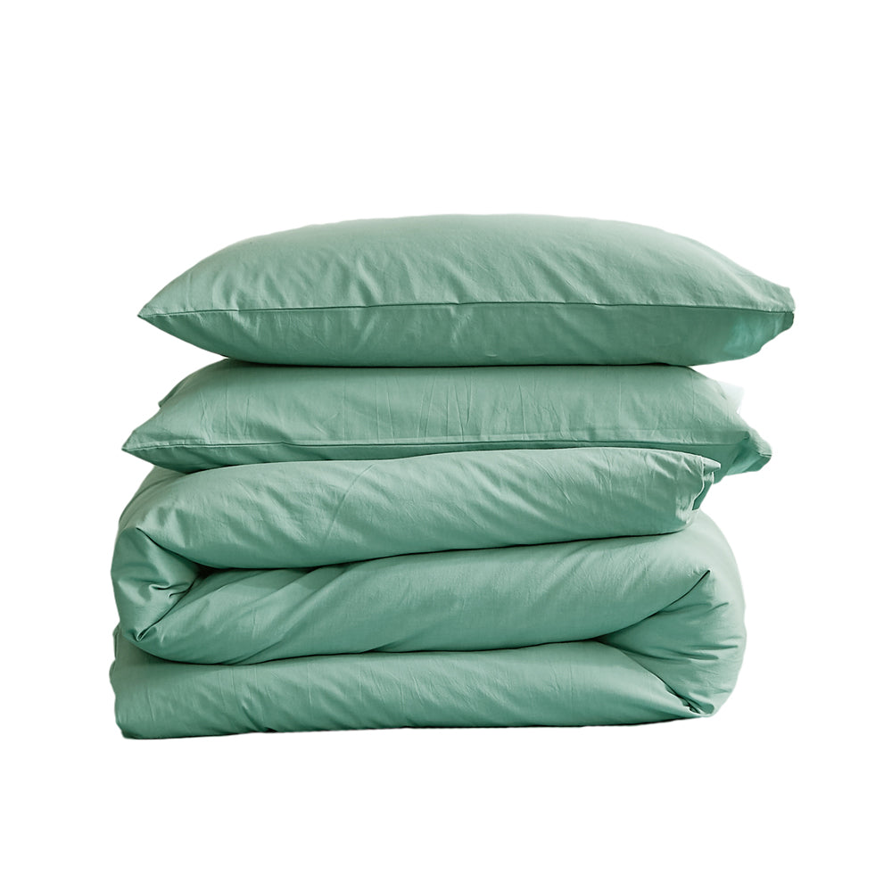 Luxurious Green Washed Cotton Double Quilt Set by Cosy Club