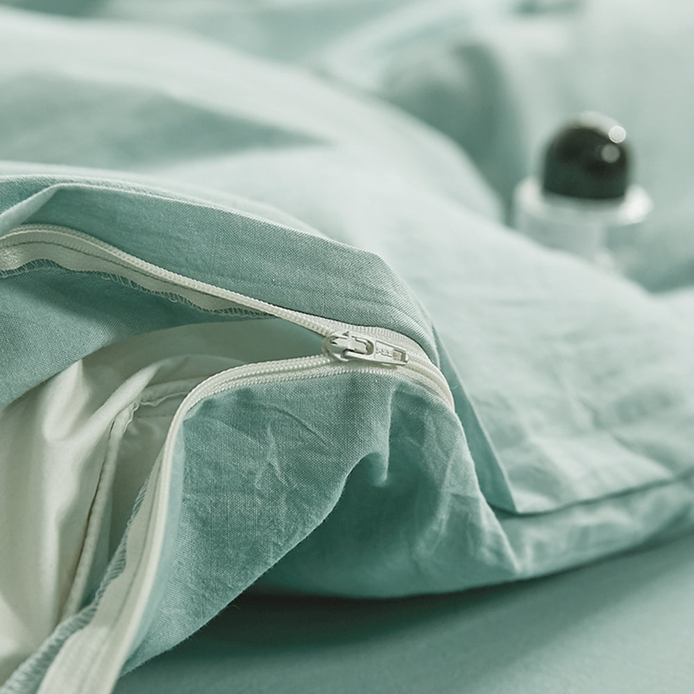 Luxurious Green Washed Cotton Double Quilt Set by Cosy Club