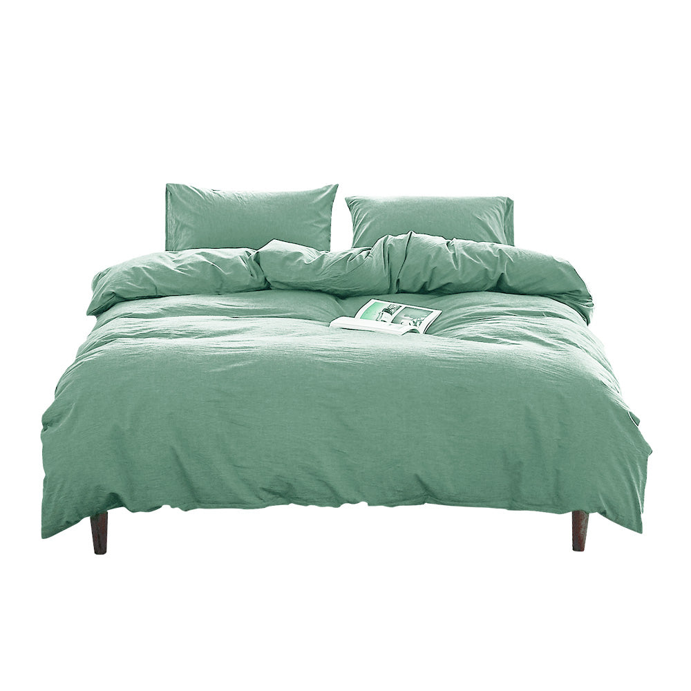 Luxurious Green Washed Cotton Double Quilt Set by Cosy Club