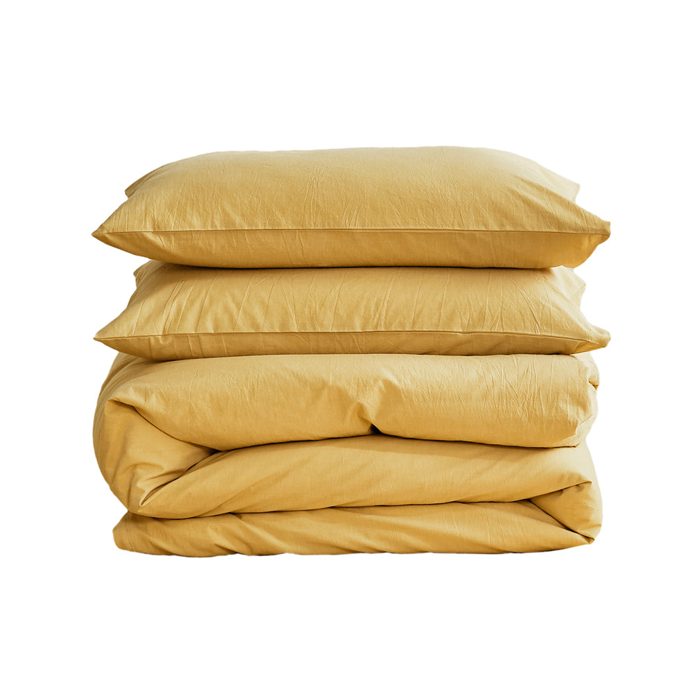 Sunny Yellow Soft Cotton Double Quilt Set by Cosy Club