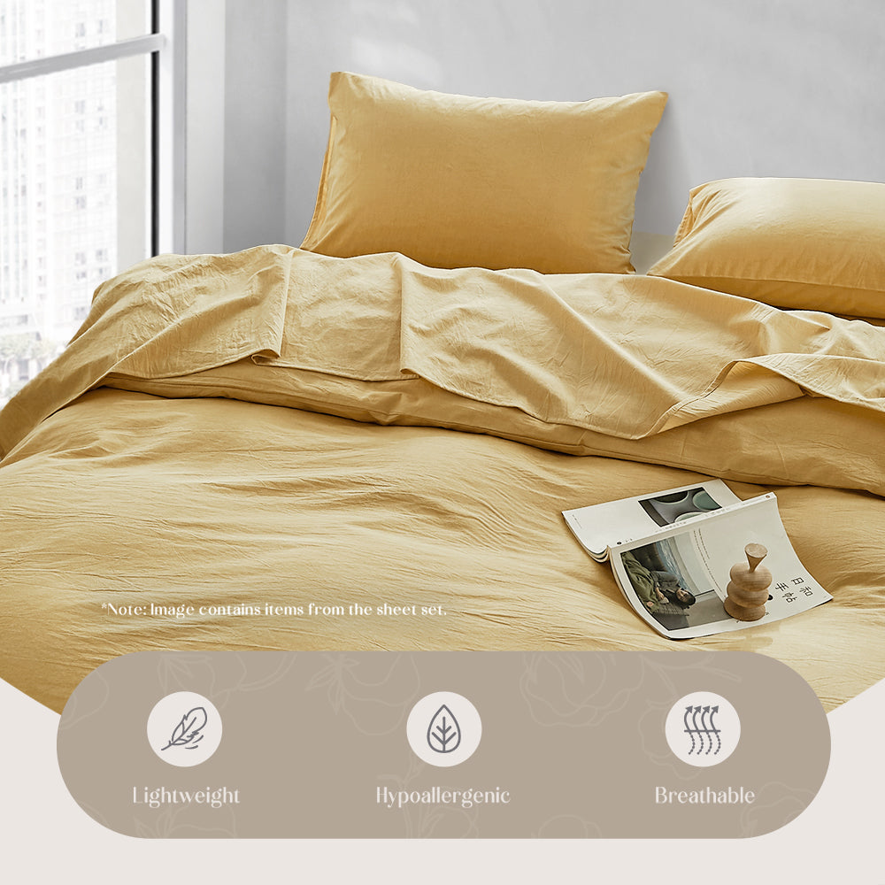 Sunny Yellow Soft Cotton Double Quilt Set by Cosy Club