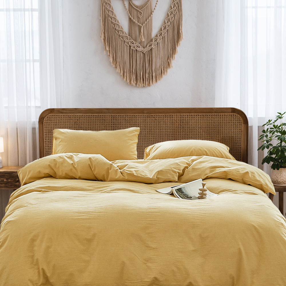 Sunny Yellow Soft Cotton Double Quilt Set by Cosy Club