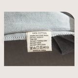 Luxurious King Size Cotton Quilt Cover Set - Soft Blue & Dark Grey - Close-Up Angle
