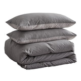 Cozy Elegance: Soft Grey King Washed Cotton Quilt Set by Cosy Club