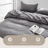 Plush Cotton Quilt Set in Black for Queen Beds - Rear View