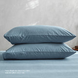 Serene Blue Plush Cotton Quilt Set for Queen Size Beds - Side View