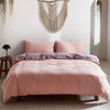 Cosy Club Washed Cotton Quilt Set Pink Purple Queen