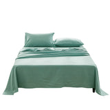 Cosy Club Soft Green Washed Cotton Double Sheet Set
