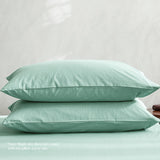 Cosy Club Soft Green Washed Cotton Double Sheet Set - Side View