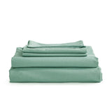 Cosy Club Soft Green Washed Cotton Double Sheet Set - Rear View