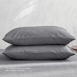 Luxurious Black King Size Washed Cotton Bedding Set by Cosy Club - Side View