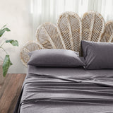 Luxurious Black King Size Washed Cotton Bedding Set by Cosy Club - Close-Up Angle