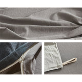 Luxurious Two-Tone King Cotton Sheet Set - Charcoal and Ocean Blue - Rear View