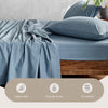 Cosy Club Washed Cotton Sheet Set Queen Blue