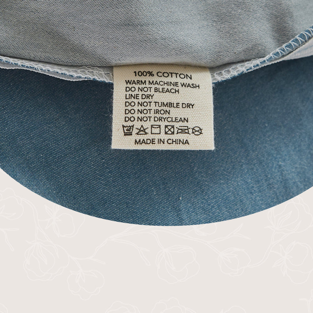 Elegant Two-Color Queen Cotton Sheet Set - Deep Blue & Grey