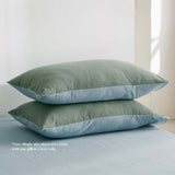 Cosy Club Hypoallergenic Washed Cotton Sheet Set in Green Blue for Queen Size - Extra Image