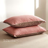 Cosy Club Washed Cotton Sheet Set Pink Brown Queen