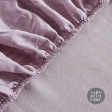 Blush and Lavender Hypoallergenic Washed Cotton Sheet Set for Queen Beds by Cosy Club - Rear View