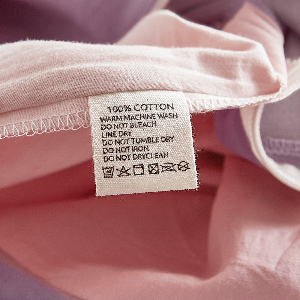 Blush and Lavender Hypoallergenic Washed Cotton Sheet Set for Queen Beds by Cosy Club