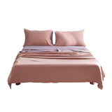 Blush and Lavender Hypoallergenic Washed Cotton Sheet Set for Queen Beds by Cosy Club - Extra Image