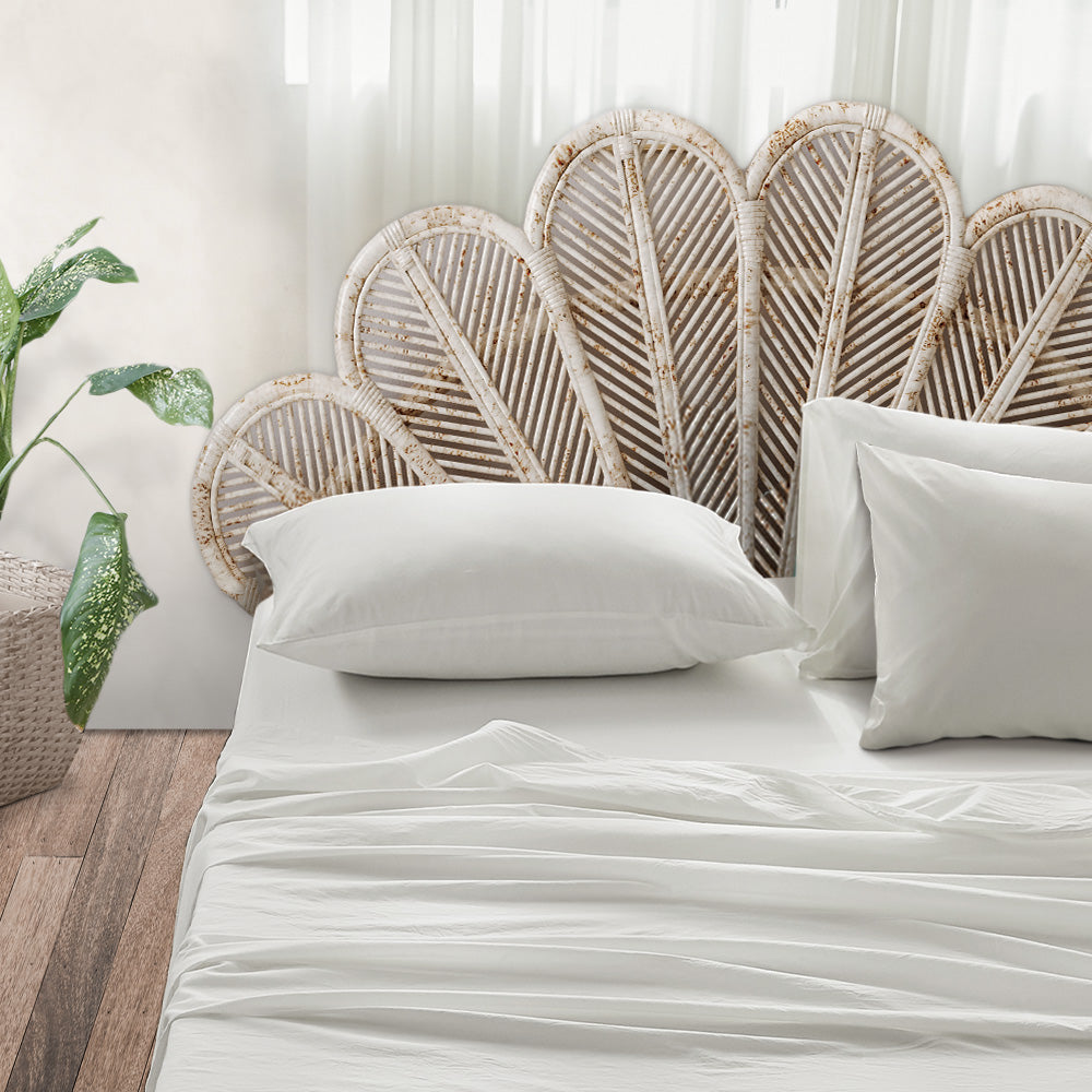 Luxurious White Cotton Queen Sheet Set with Pillow Cases - Cosy Club Essential