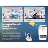 UL-Tech Dual 1080P Wireless IP Cameras - White - Rear View
