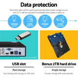 UL-Tech 1080P HD 4-Channel CCTV Security System with 2TB Hard Drive and Dual Camera Set