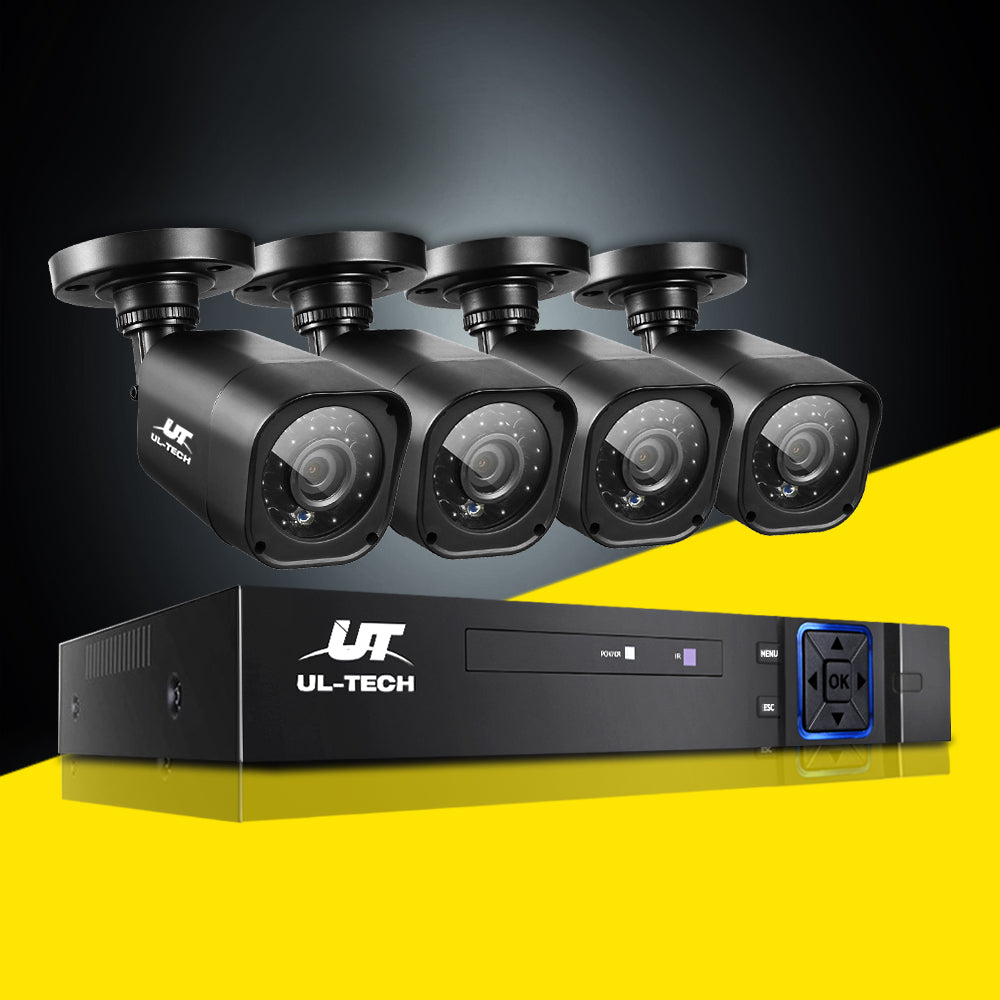 UL-TECH 1080P 4-Channel 5-in-1 DVR CCTV Security Camera System with 4 Weatherproof Cameras and Remote Access
