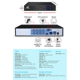 UL-TECH 8 Channel 1080P 5-in-1 DVR Security Camera System with 4 Infrared Night Vision Cameras - 45-Degree Angle