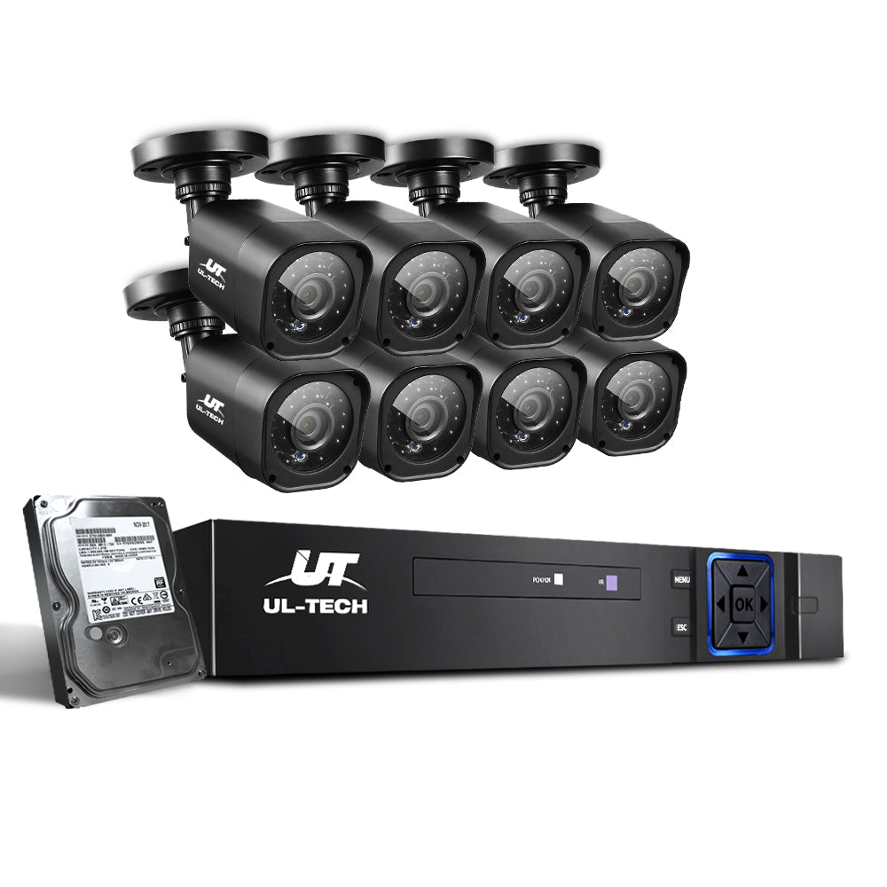 UL-Tech 8-Channel 1080P HD CCTV Security System with 2TB Storage and 8 Cameras